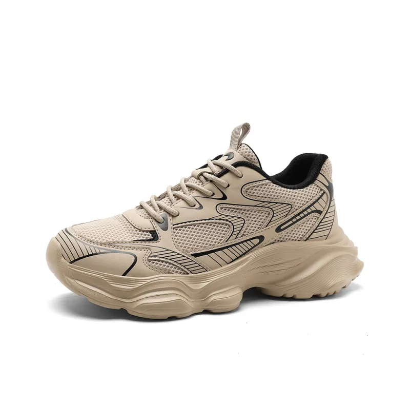 K bird Wear Resistant Breathable Height Increasing Low Top Chunky Sneakers Men's-2