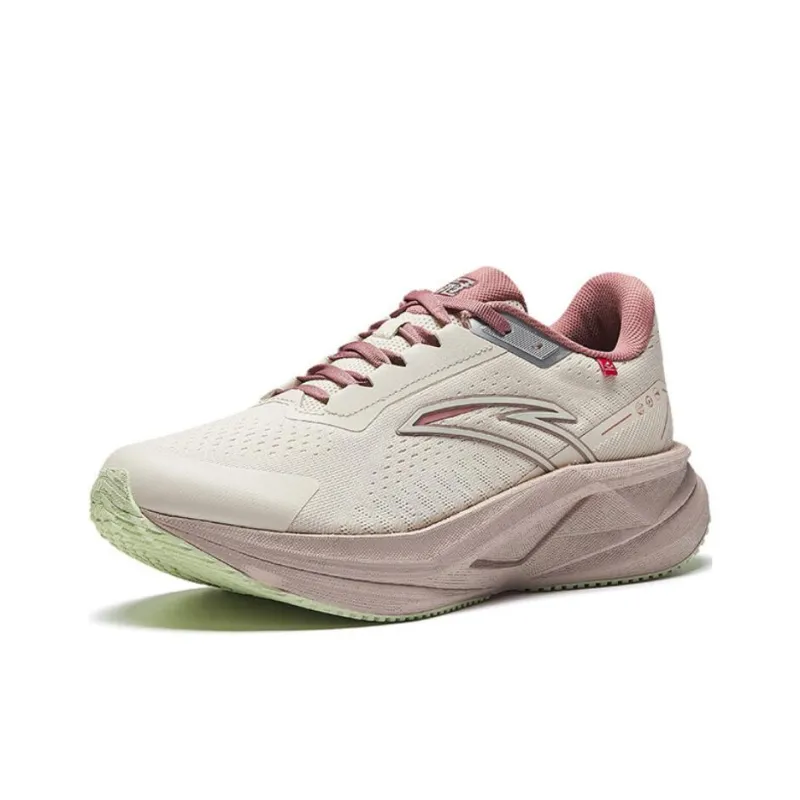 Anta Cushioning Wear Resistant Rebound Low Top Casual Running Shoes Women's Beige Pink-1