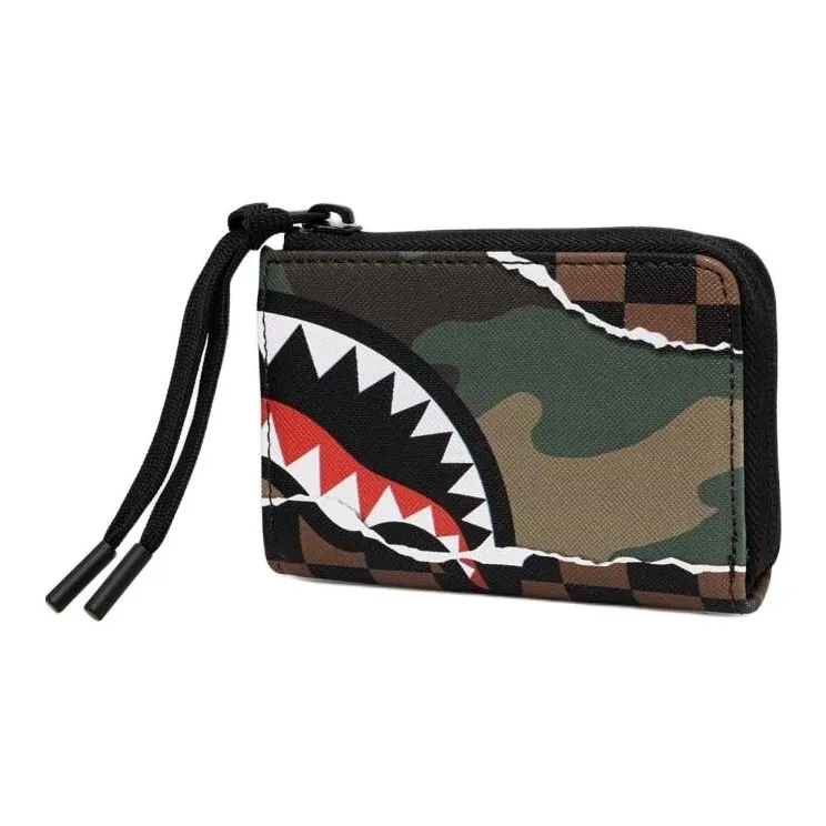 SPRAYGROUND Artificial Leather Card Holder Wallet Regular Unisex Brown Black-3