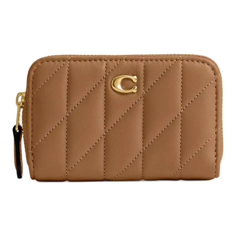 COACH Nappa Leather Wallet Small Size Women's Honey Brown-0
