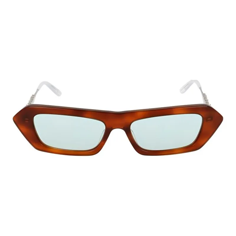 GUCCI Acetate Metal Crystal Mother Of Pearl Square Sunglasses Women's Brown-1