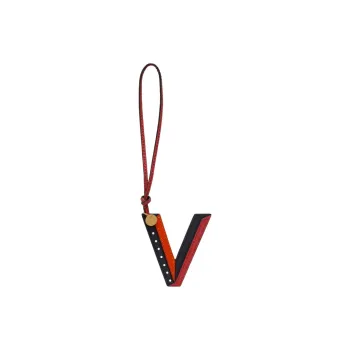 Mulberry Calfskin Charm Bag Accessory Women's Black With Orange And Red