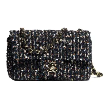 CHANEL Shimmery Tweed Shoulder Bag, Crossbody Bag Women's Marine Blue/Multicolor