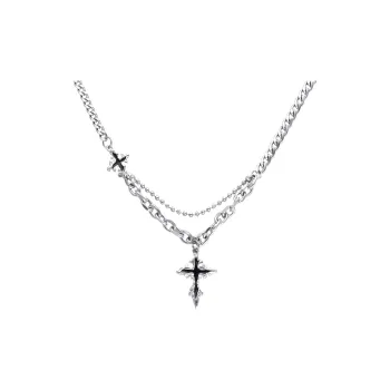 MAGICPOLE Titanium Steel Alloy Necklaces Men's Silver