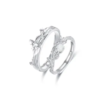 Zbird 999 Fine Silver Couple Rings Unisex