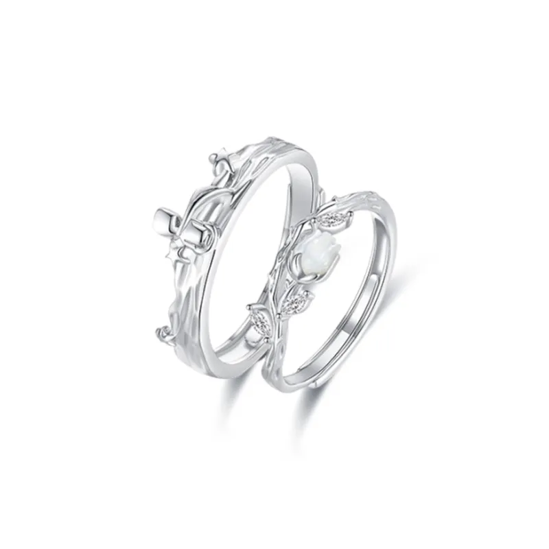 Zbird 999 Fine Silver Couple Rings Unisex-0