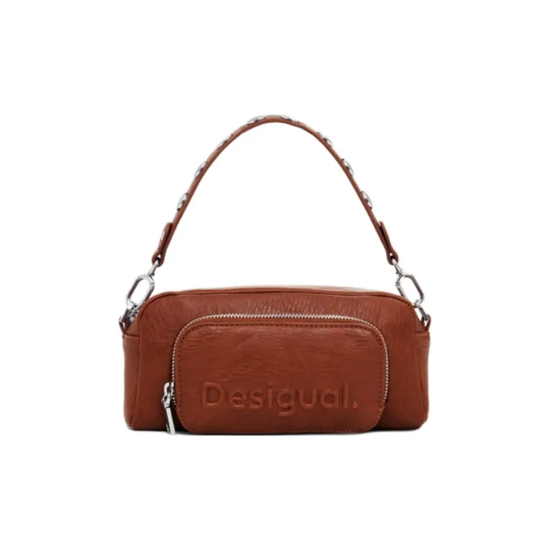 Desigual Polyurethane Shoulder Bag, Crossbody Bag, Handbag Regular Women's Brown-0