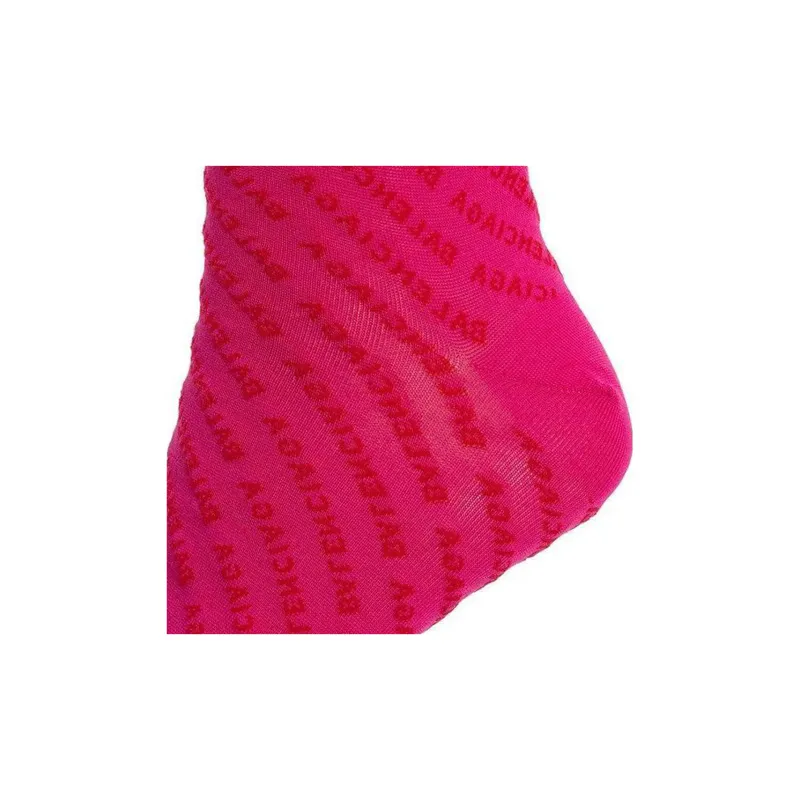Balenciaga Logo Socks 'Magenta/Red'-3