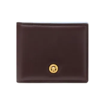 FANSIZHE MEDUSA BIGGIE Series Cow Leather Wallet Men's Brown & Gold