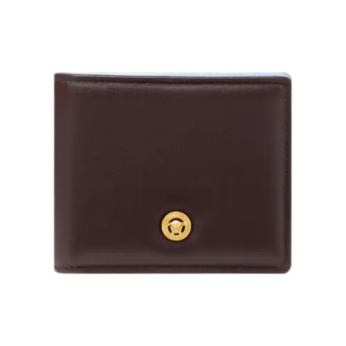 FANSIZHE MEDUSA BIGGIE Series Cow Leather Wallet Men's Brown & Gold