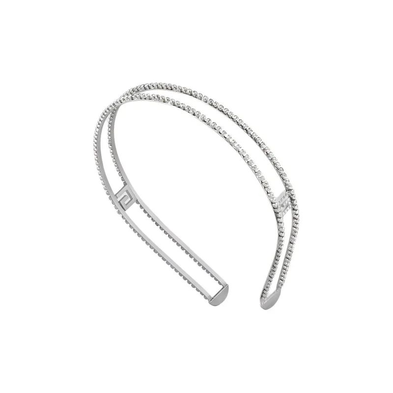 GUCCI Crystal Headbands Women's Silver-1