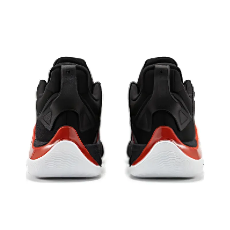 361° Durable Breathable Low Top Basketball Shoes Men's Black Red-2