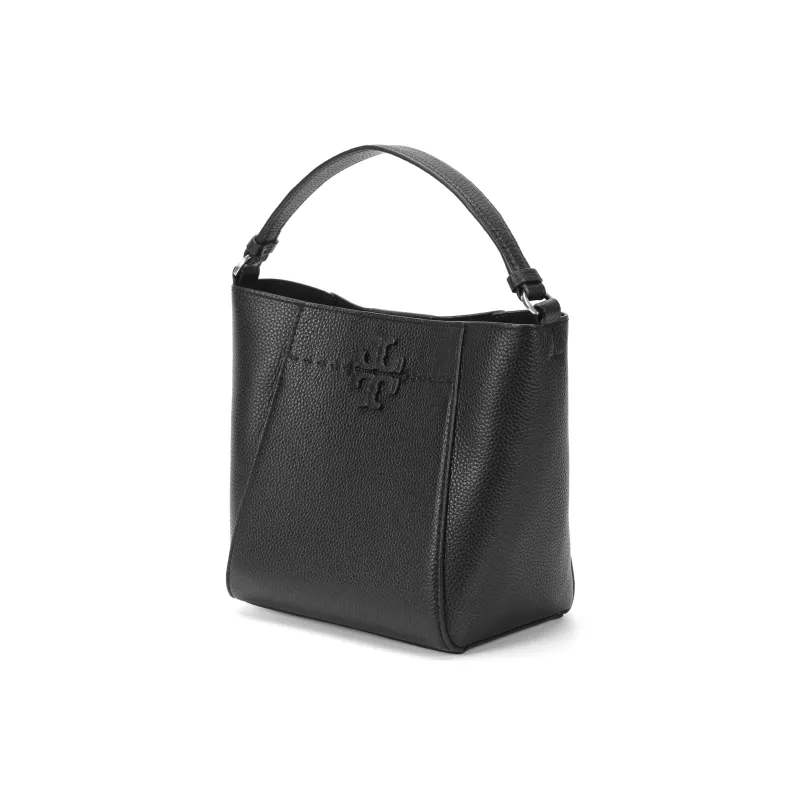 TORY BURCH McGraw Cow Leather Bucket Bags Shoulder Bags Handbags Small Size Women's Black-1