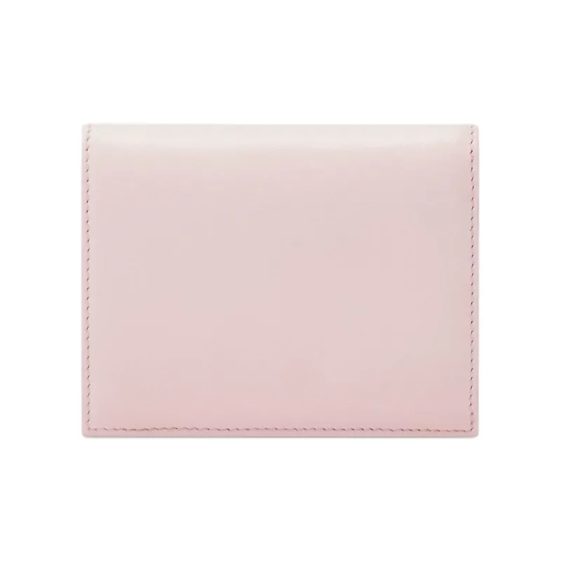 FERRAGAMO Calfskin Wallet Women's Light Pink With Olive Green Accents-1