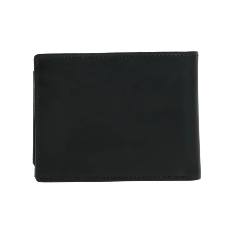 Quiksilver Cow Leather Wallet Medium Size Men's Black-1