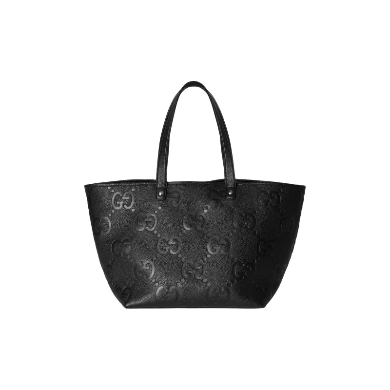GUCCI Grained Leather Tote Bag Shopping Bag Handbag Medium Size Men's Black-3