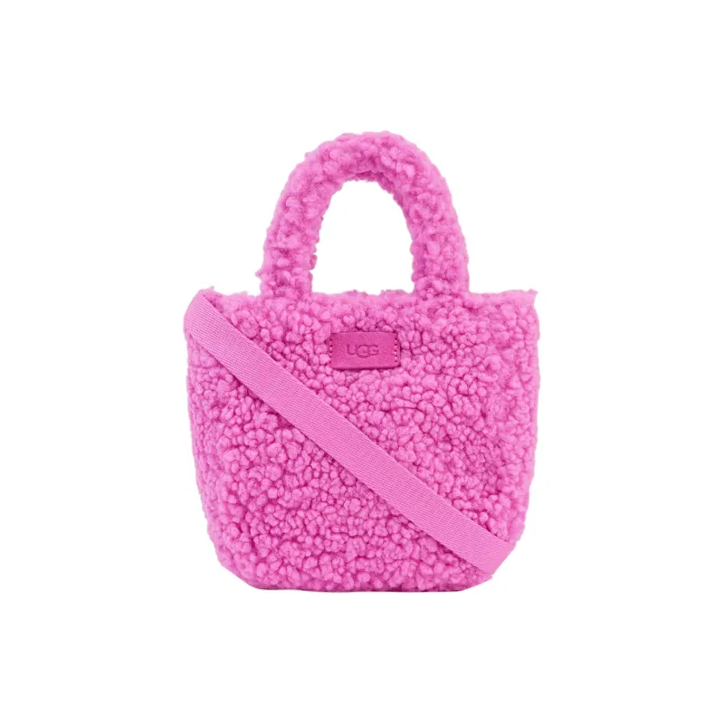 UGG Polyester Blend Sherpa Handbag Shoulder Bag Crossbody Bag Small Size Women's Rose Red-2