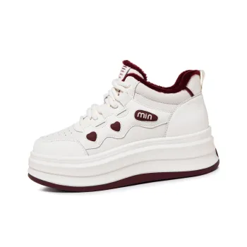 MEIZUSHENGHUI Slip Resistant Height Increasing Mid Top Skateboard Shoes Women's