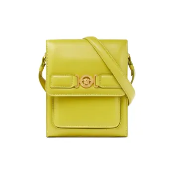 VERSACE MEDUSA BIGGIE Series Cow Leather Shoulder Bag, Crossbody Bag Men's Green