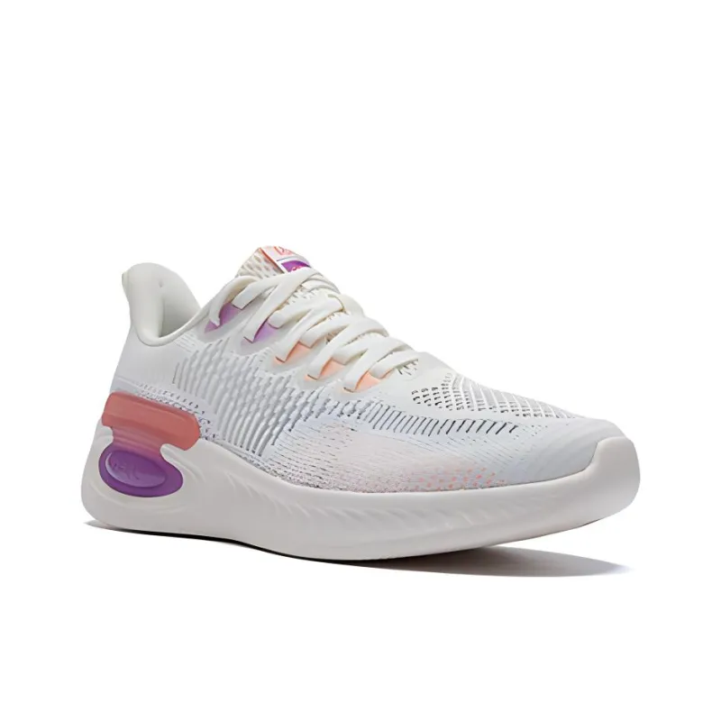 361° Cushioning, Slip Resistant, Breathable, Lightweight Low Top Running Shoes Women's White Pink-3