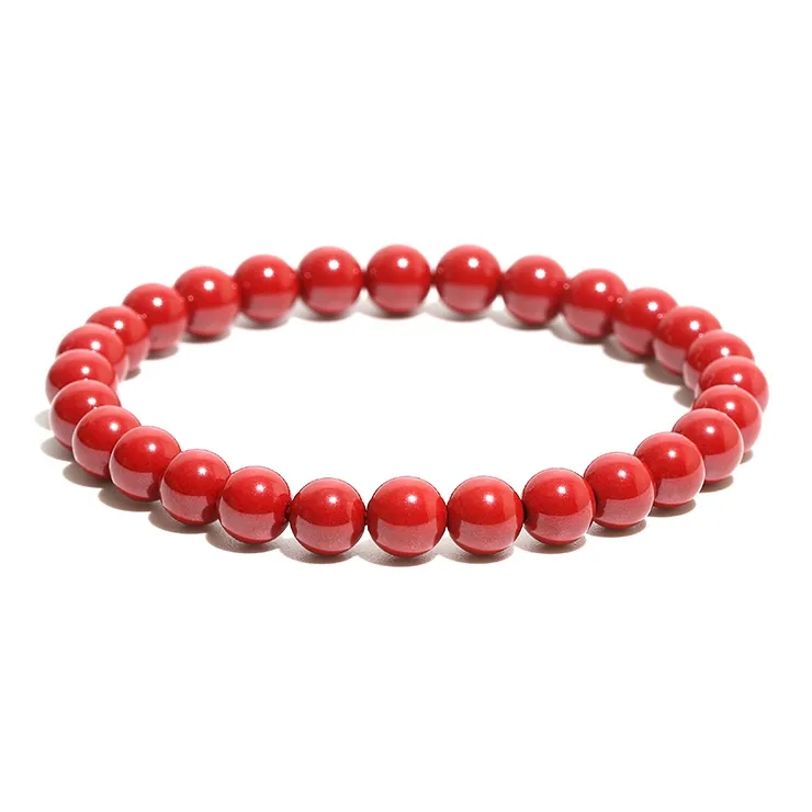 Baozhi Reconstructed Cinnabar Jade Bracelets Unisex-7