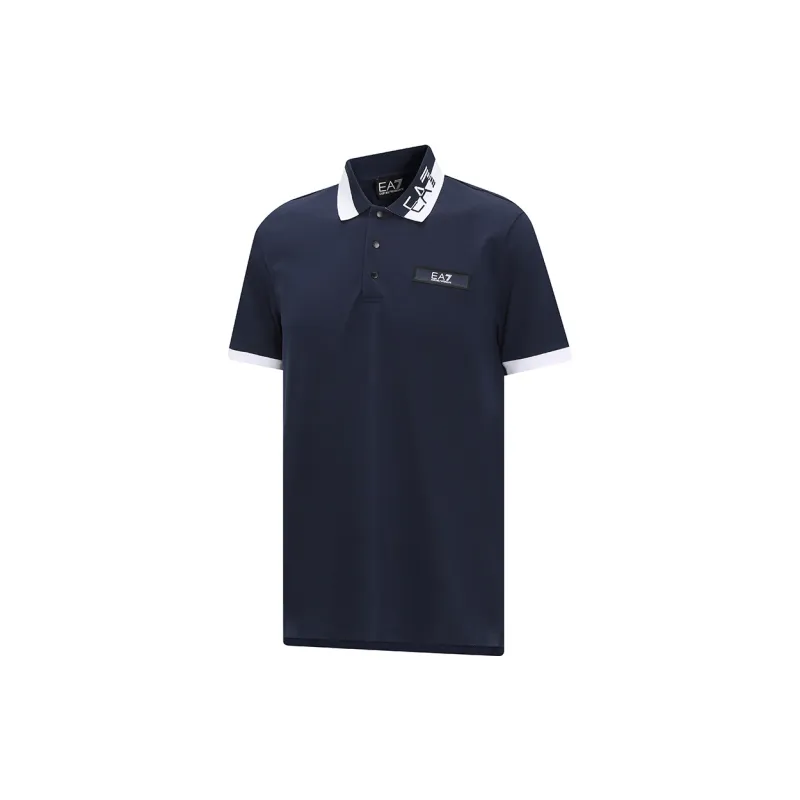 EMPORIO ARMANI EA7 SS23 Polo Shirt Men's Navy Blue-1