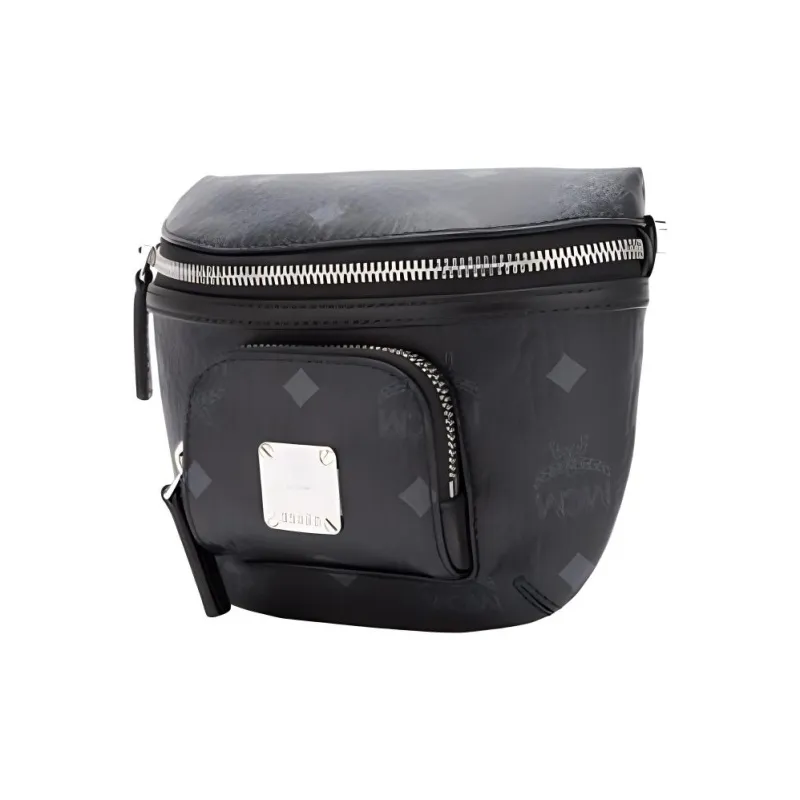 MCM Klassik Visetos Leather With Fabric Shoulder Bag, Crossbody Bag Extra Mini Women's Black-1