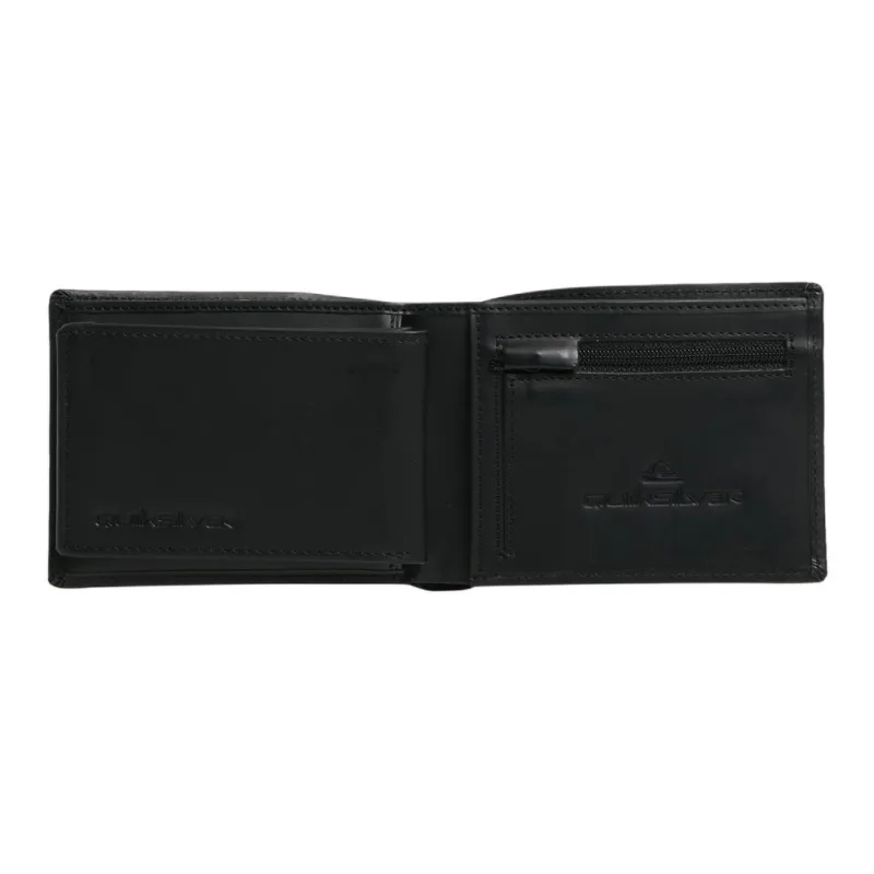 Quiksilver Cow Leather Wallet Medium Size Men's Black-3