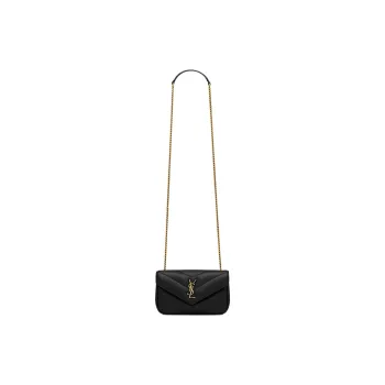 SAINT LAURENT LOULOU Sheepskin Shoulder Bag, Crossbody Bag Mini Women's Black