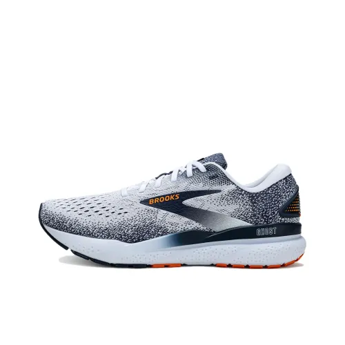 brooks Booster Anti Slip Wear Resistant Low Top Running Shoes Men's White