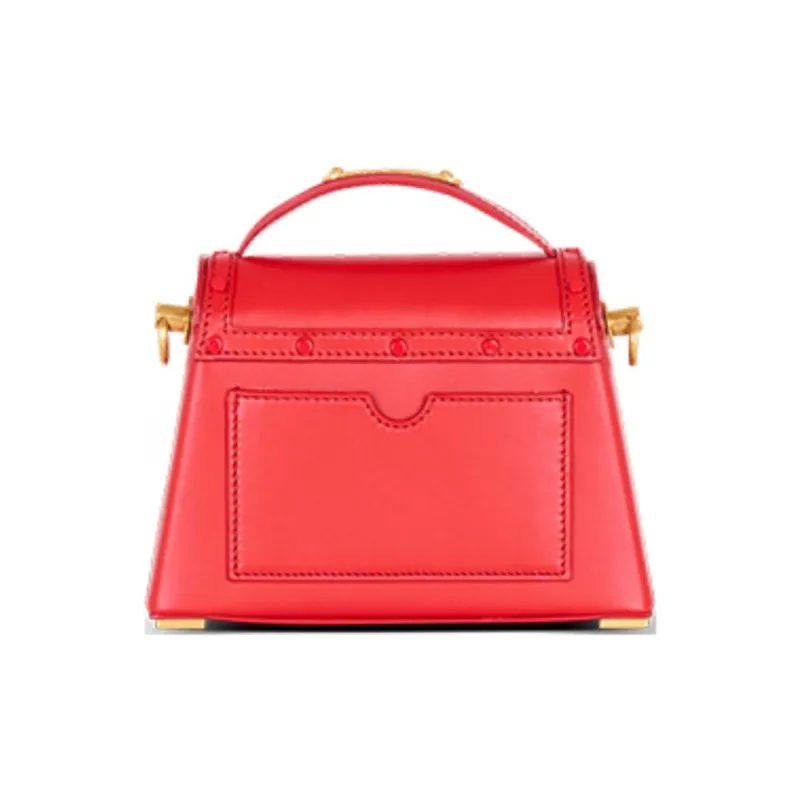BALMAIN B BUZZ Calfskin Shoulder Bag, Crossbody Bag, Handbag Women's Red-2