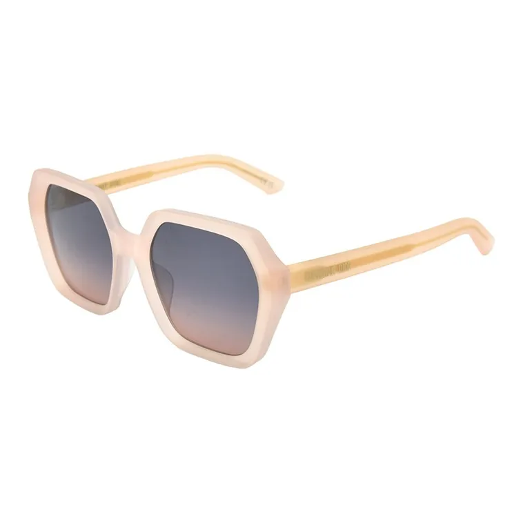 DIOR Plate Frame Irregular Shape Sunglasses Unisex Brown-0