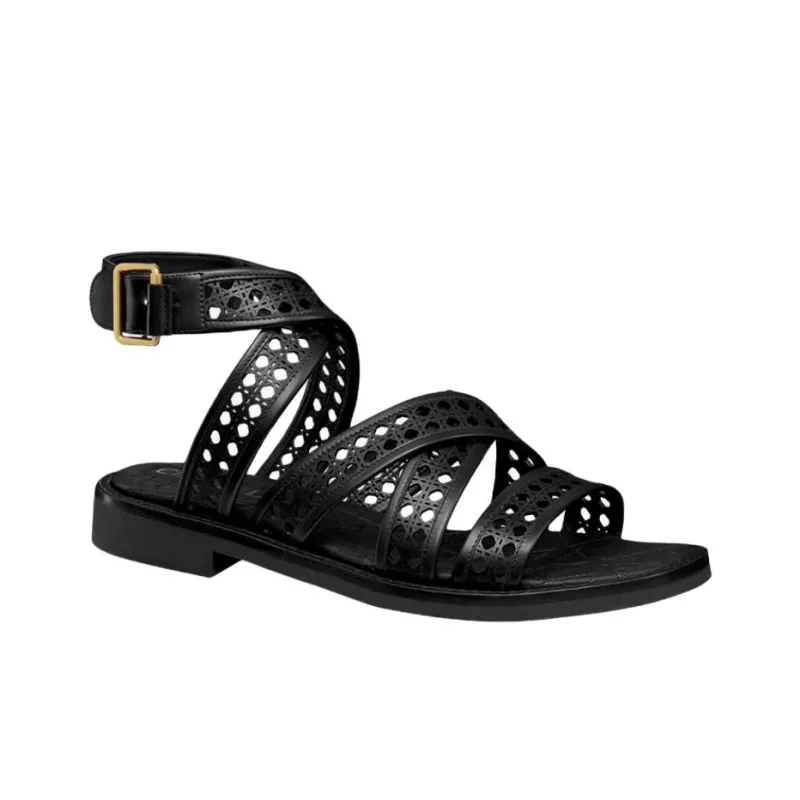 DIOR D Avenue Roman Sandals Women's Black-3