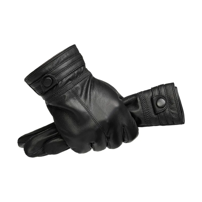 Shanghai Story Sheepskin Knit Gloves Men's Black Gift Box Set-74