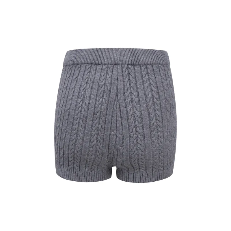 Ariseism Basic Versatile Solid Color Knitted Shorts Fall New Arrival Comfortable Pants Women's-1