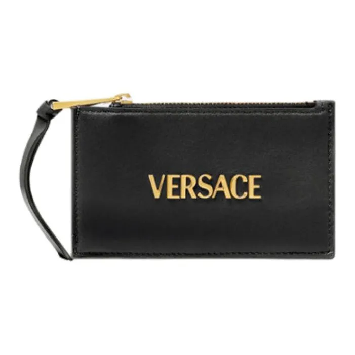 FANSIZHE Tag Lambskin Card Holder Women's Black & Gold-0