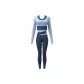 [Long-Sleeved Mock Two-Piece Clothing Sets]Gray Lake Blue+Gray Whale Blue