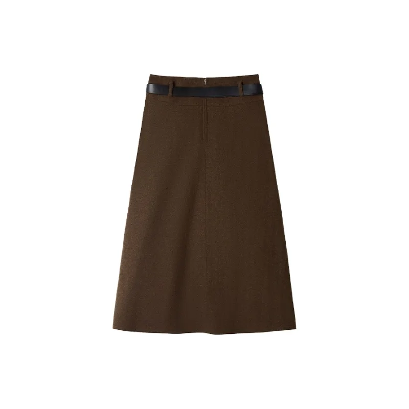 THE SEA LIFE Casual Long Skirt Women's Dark Butterfly Brown-1