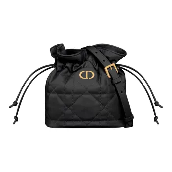 DIOR Lambskin Bucket Bags Crossbody Bag, Shoulder Bag Mini Women's Black