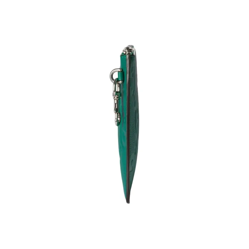 GUCCI Grain Leather Clutch Large Size Men's Green-2