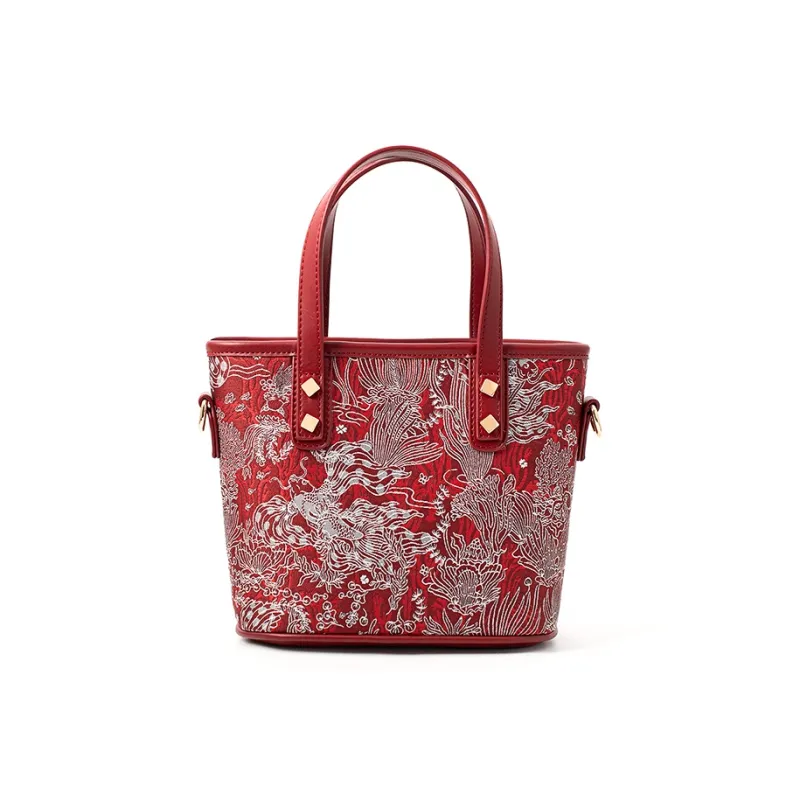 Vigno Synthetic Leather Kelly Bag Wedding Bag Shoulder Bag Crossbody Bag Handbag Regular Women's Red-4