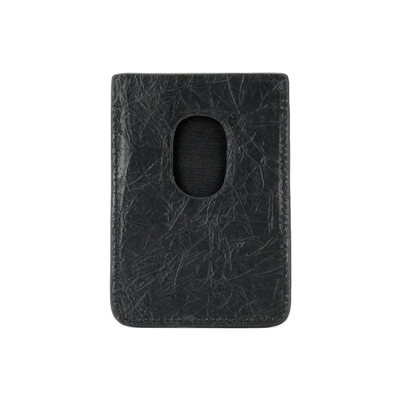 Balenciaga CRUSH Calfskin Card Holder Women's Black-3