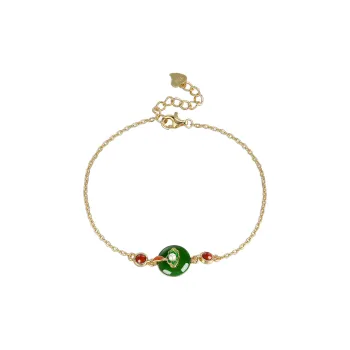 Cuiya Golden Building Hetian Jade Bracelets Jasper Women's