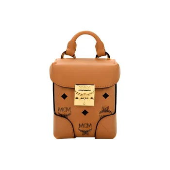 MCM Soft Berlin Visetos Cow Leather Crossbody Bag Men's Cognac