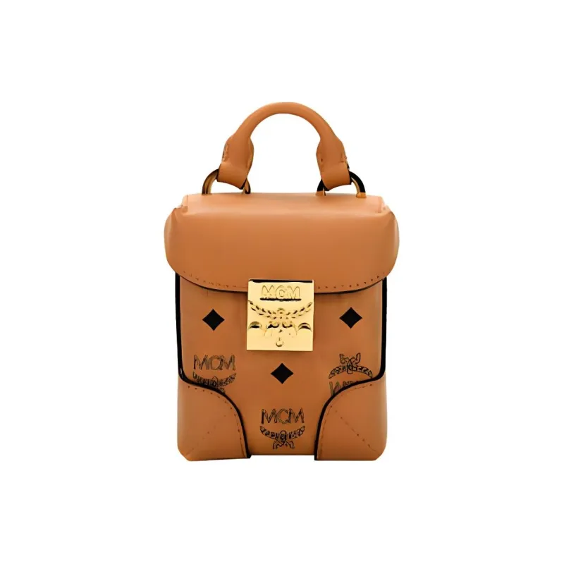 MCM Soft Berlin Visetos Cow Leather Crossbody Bag Men's Cognac-0