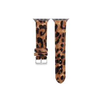 MSSM Apple Compatibility Watch Band 49mm Zebra Print Faux Suede Replacement Leopard Print Wrist Strap Material