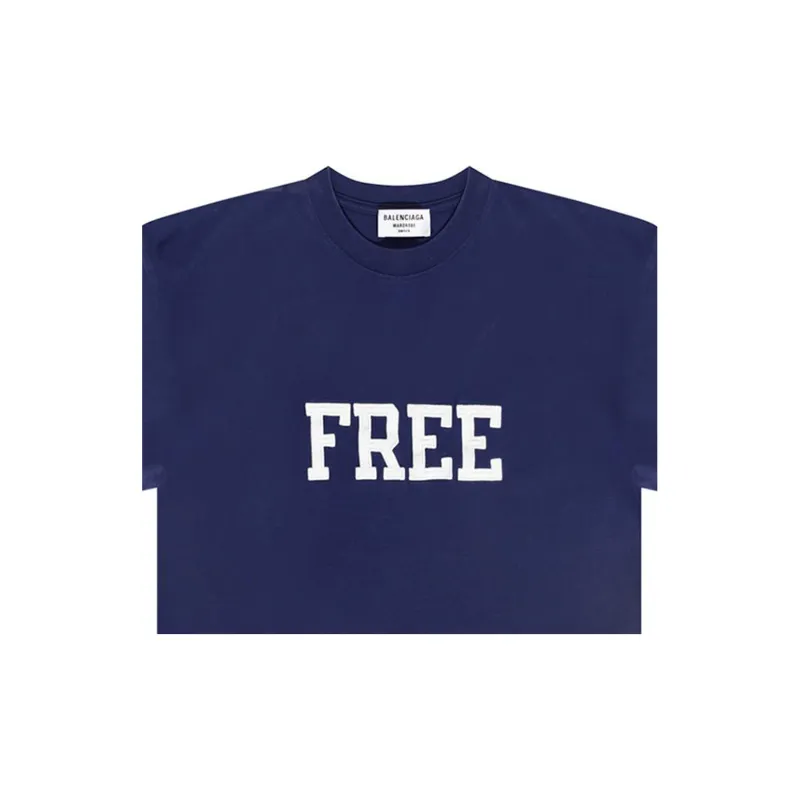 Balenciaga T Shirt Regular Fit Men's Blue-4