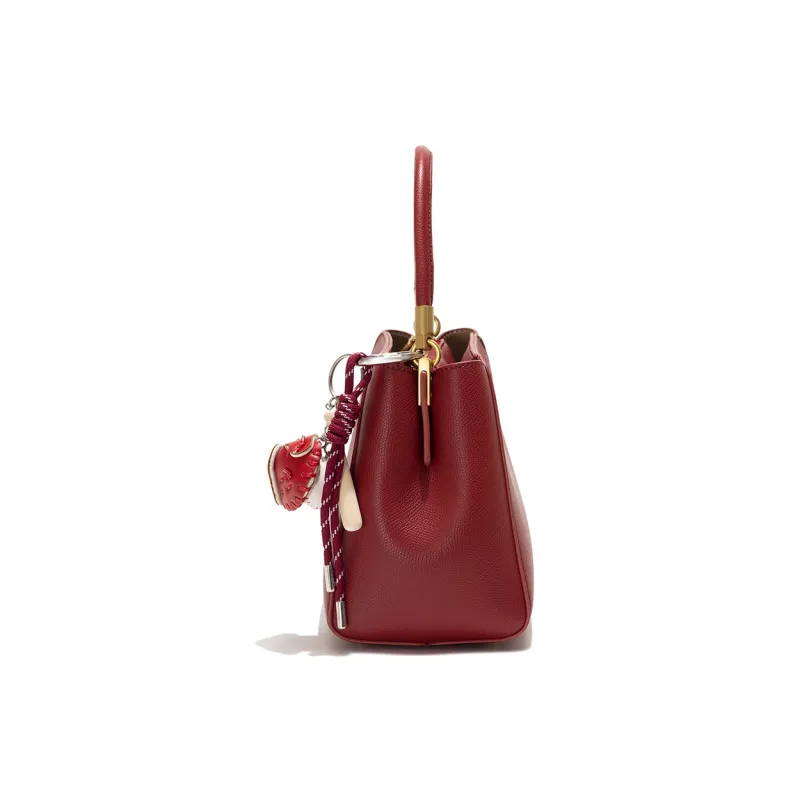 OCTSUI PVC Bucket Bags Shoulder Bag Crossbody Bag Handbag Women's Red-3