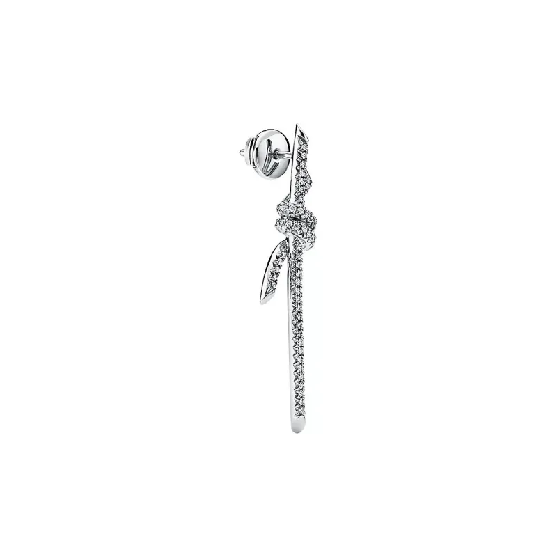 TIFFANY & CO. 18K White Gold Earrings Women's Silver-1