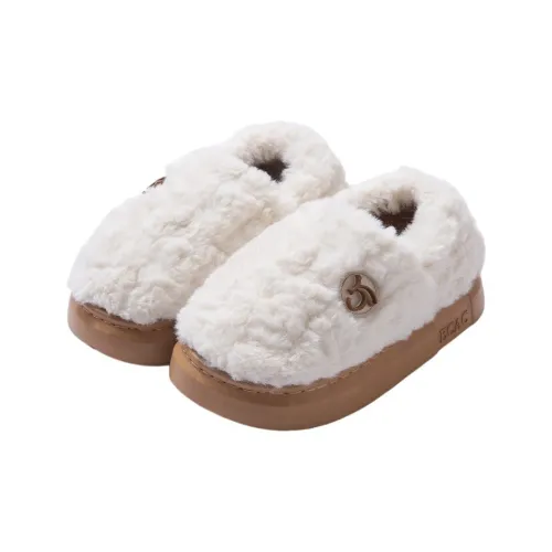 ECAC Women's Thick Soled Cotton Slippers With Fleece Lining, Couple Home Indoor Fall And Winter Warm Postpartum Shoes